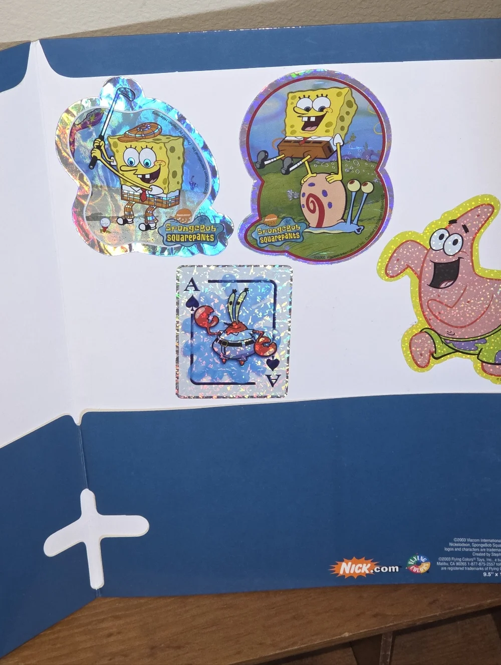 Vintage 2003 SpongeBob SquarePants 2 Pocket Novelty Folder with vintage stickers